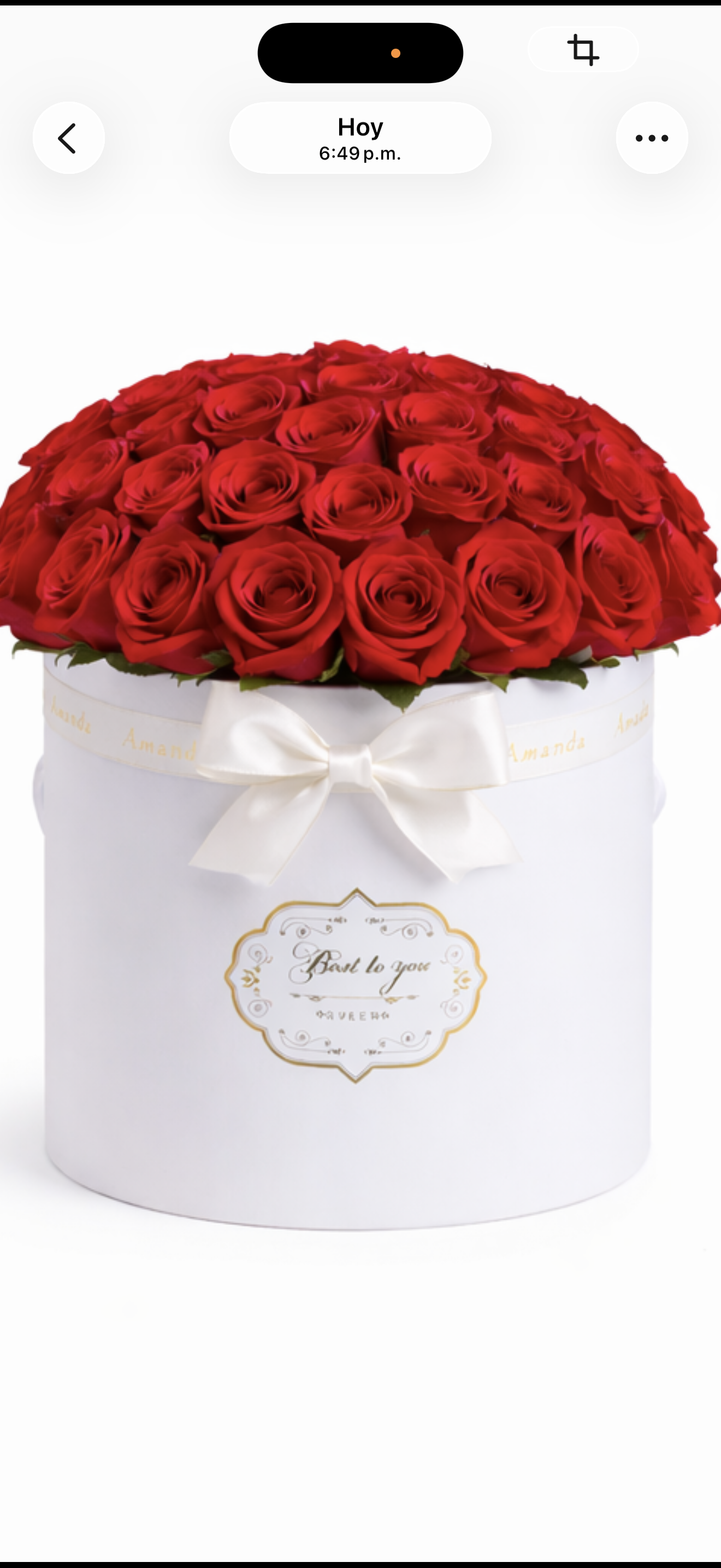 Caja redonda Blanca de rosas | Edición San Valentín