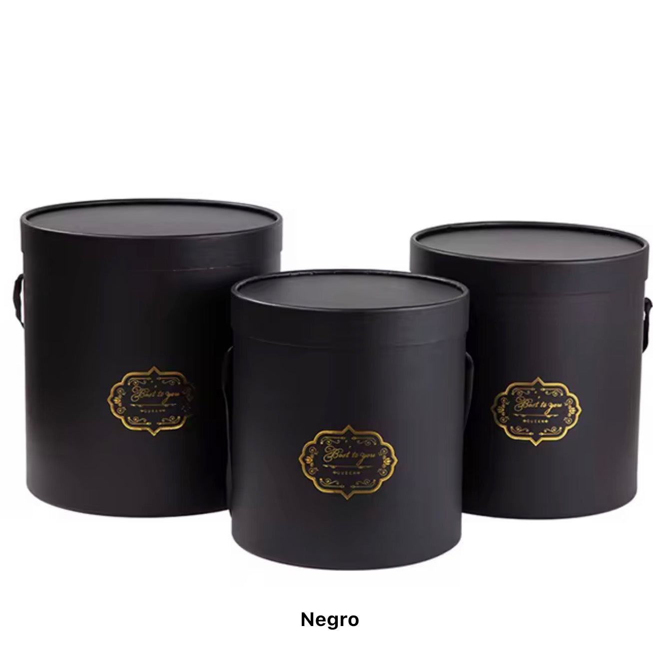 Caja negra redonda de rosas | Edición San Valentín