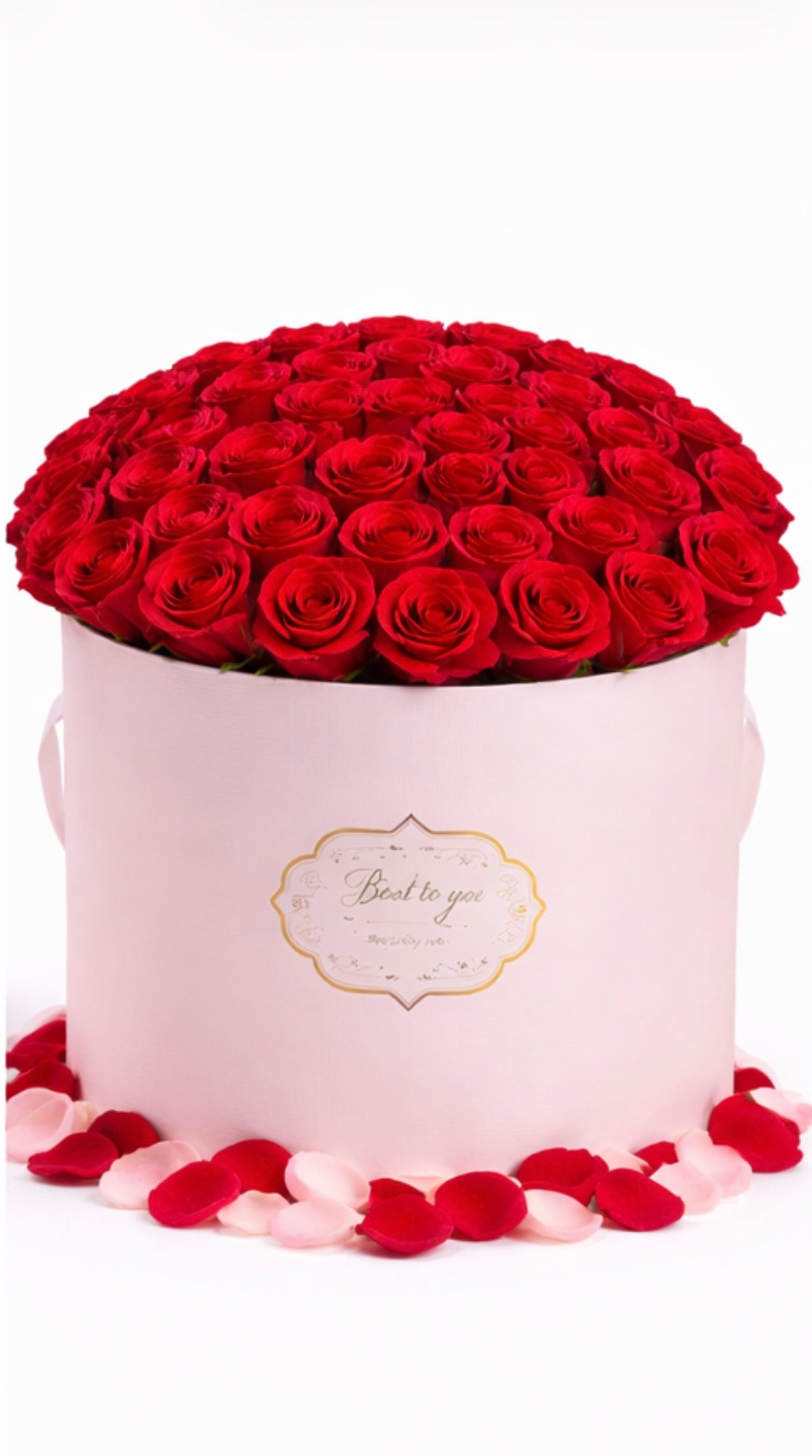 Caja redonda  pink de rosas  | Edición San Valentín
