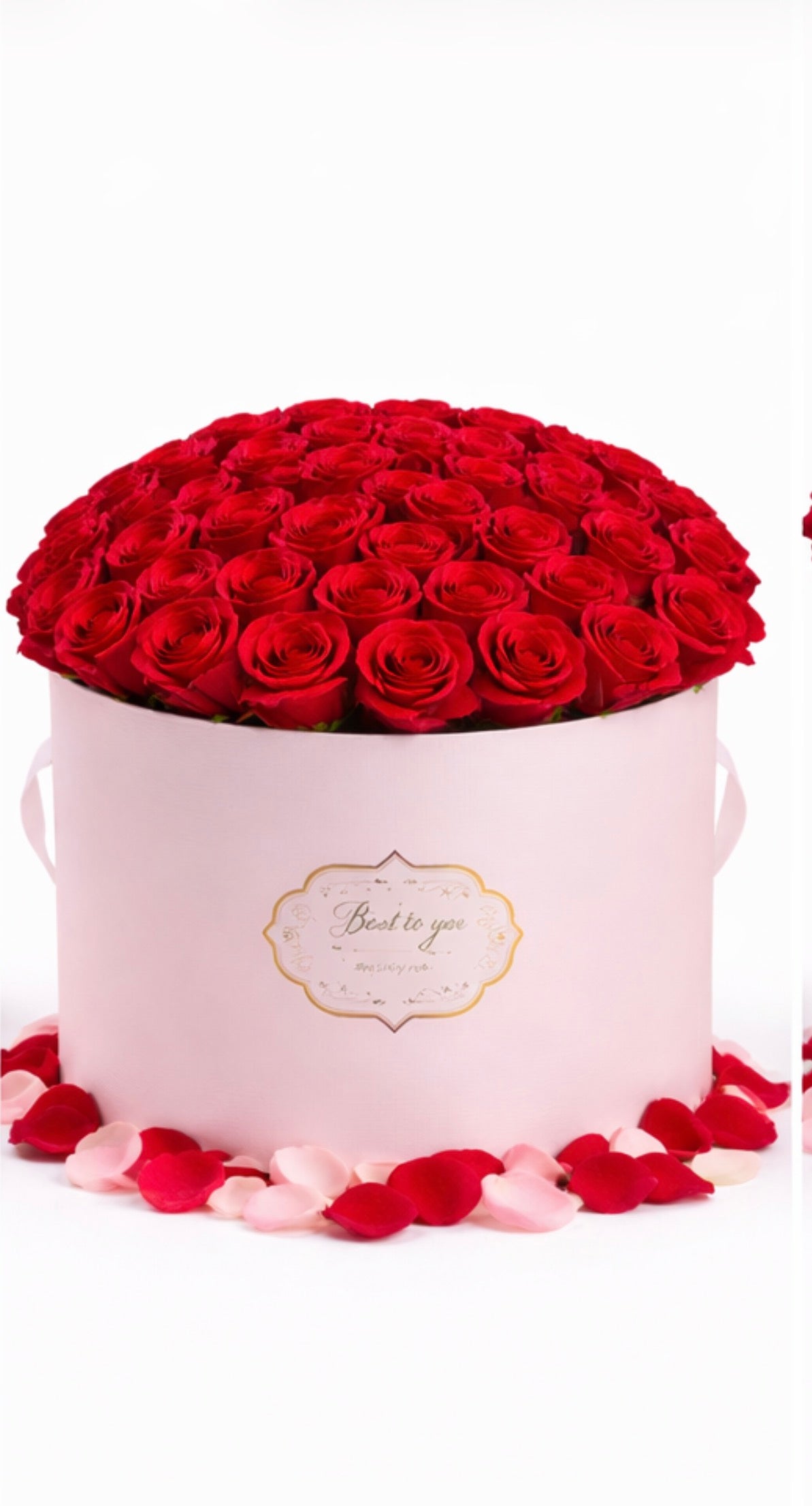 Caja redonda  pink de rosas  | Edición San Valentín