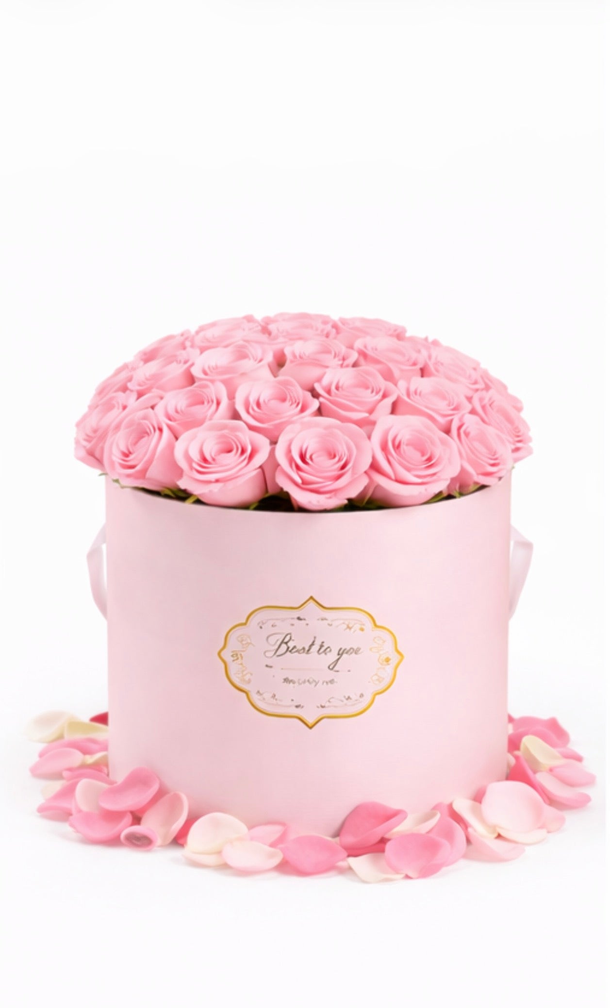 Caja redonda  pink de rosas  | Edición San Valentín