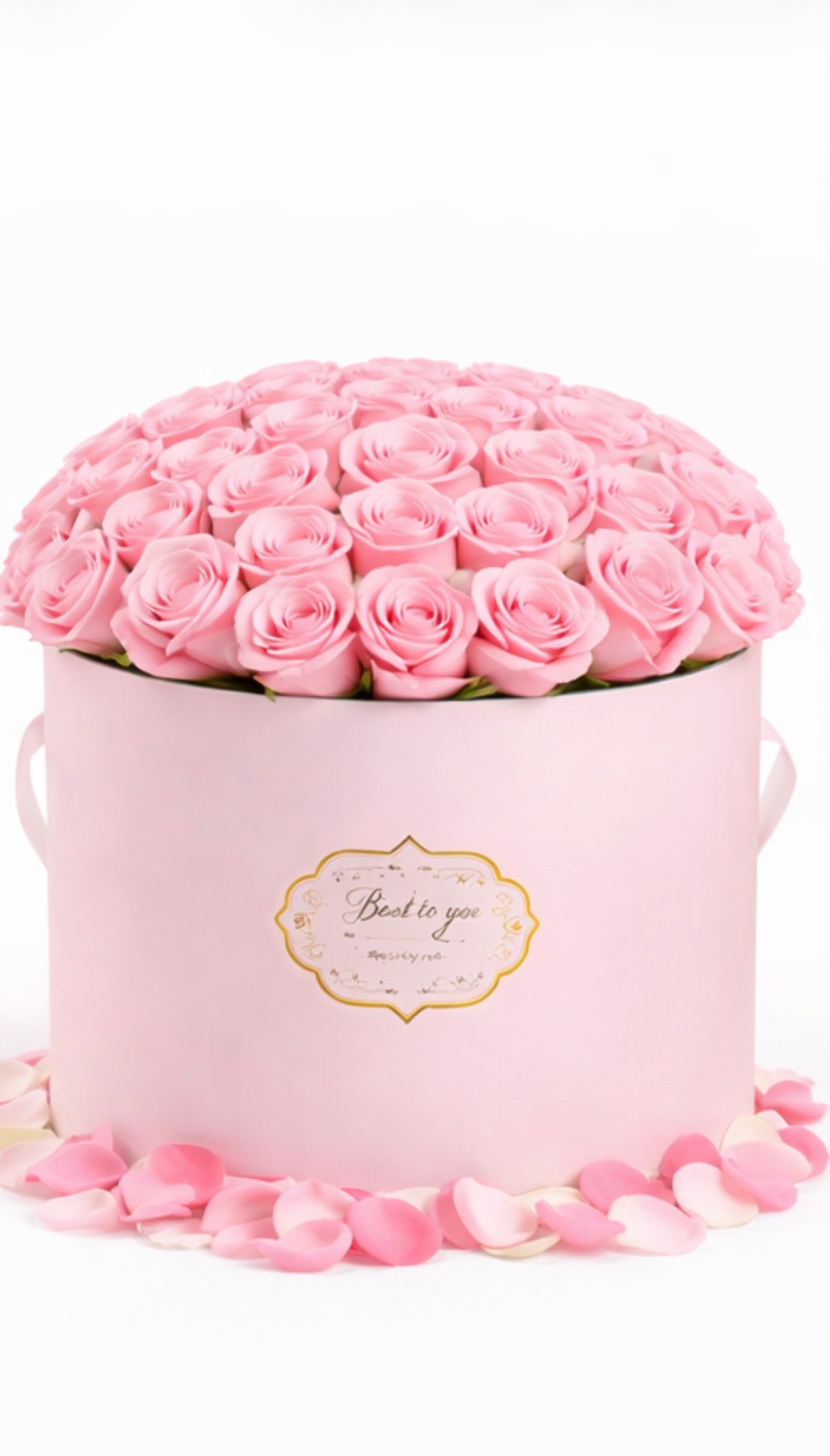 Caja redonda  pink de rosas  | Edición San Valentín