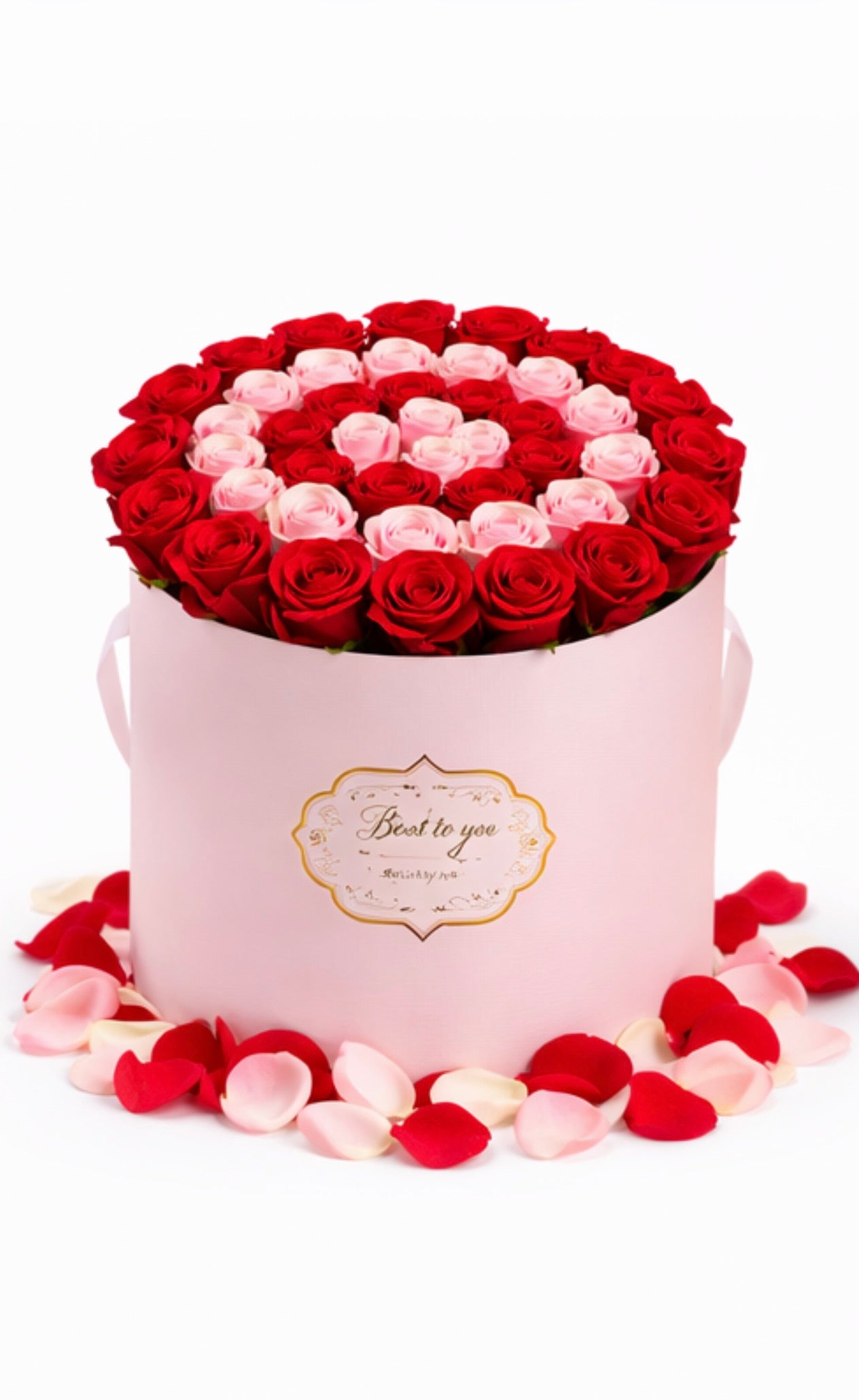 Caja redonda  pink de rosas  | Edición San Valentín