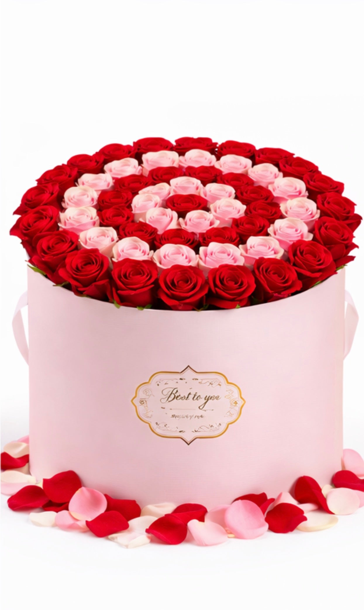 Caja redonda  pink de rosas  | Edición San Valentín