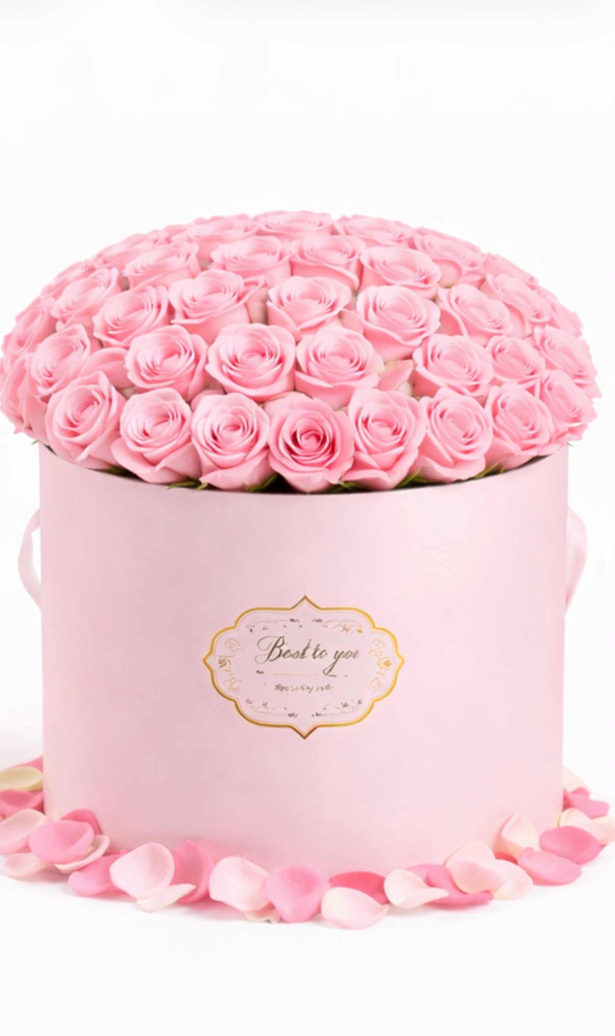 Caja redonda  pink de rosas  | Edición San Valentín
