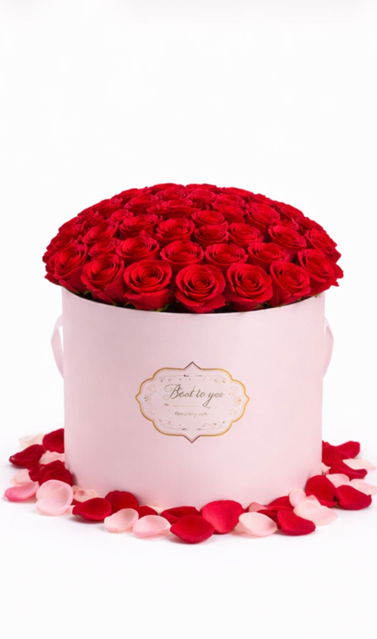 Caja redonda  pink de rosas  | Edición San Valentín