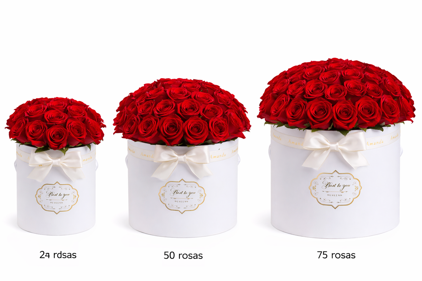 Caja redonda Blanca de rosas | Edición San Valentín